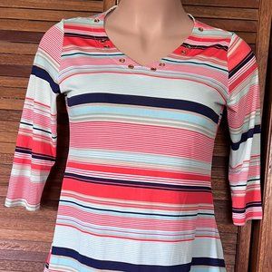 Notations women's top-Size medium 3/4 sleeves-multi colored